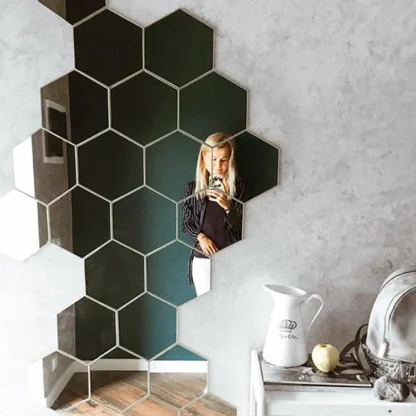 Hexagon Mirror Wall Decals