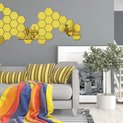 Hexagon Mirror Wall Decals - Image 10