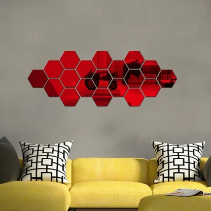 Hexagon Mirror Wall Decals - Image 8