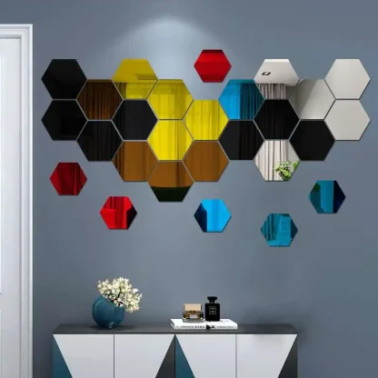 Hexagon Mirror Wall Decals - Image 3