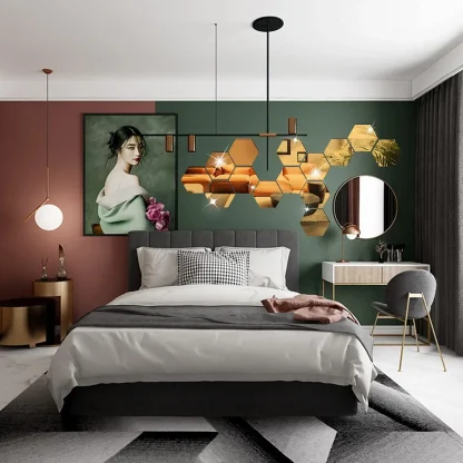 Hexagon Mirror Wall Decals - Image 4